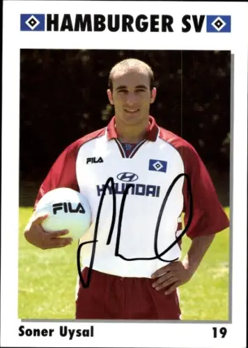 Sammelbild Fußballer Soner Uysal, Hamburger SV, Autogramm