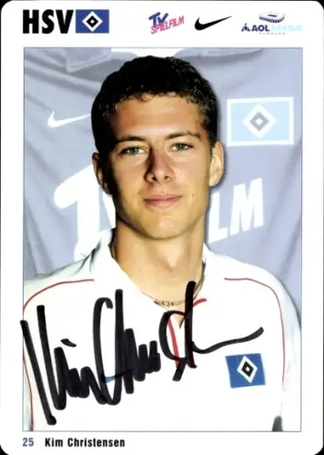 Sammelbild Fußballer Kim Christensen, Hamburger SV, Autogramm