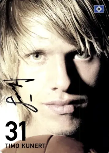 Autogrammkarte Fußballer Timo Kunert, Hamburger SV, Autogramm