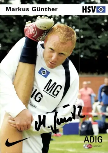 Autogrammkarte Reha Trainer Markus Günther, Hamburger SV, Autogramm