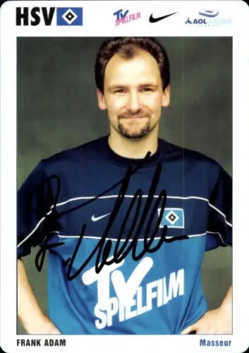 Autogrammkarte Masseur Frank Adam, Hamburger SV, Autogramm