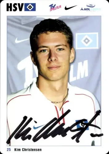 Sammelbild Fußballer Kim Christensen, Hamburger SV, Autogramm