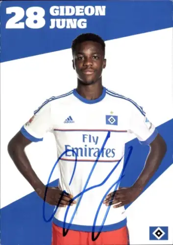 Autogrammkarte Fußballer Gideon Jung, Hamburger SV, Autogramm