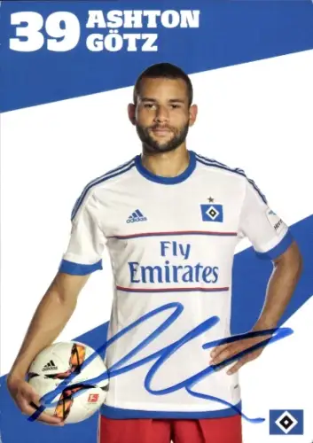 Autogrammkarte Fußballer Ashton Götz, Hamburger SV, Autogramm