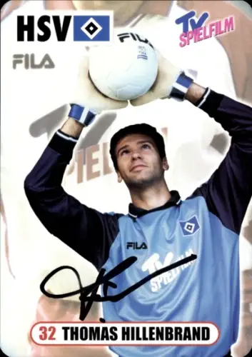Sammelkarte Fußballer Thomas Hillenbrand, Hamburger SV, Autogramm
