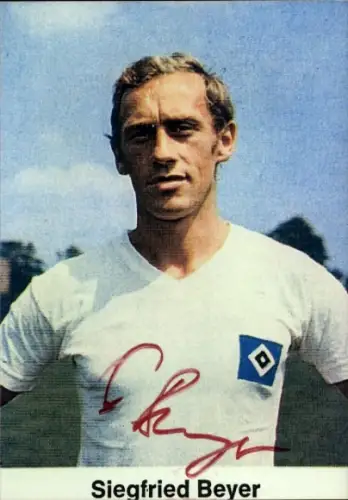 Autogramm Fußballer Siegfried Beyer, Portrait, Hamburger SV