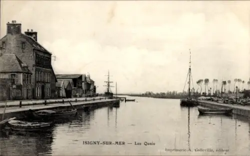 Ak Isigny sur Mer Calvados, Les Quais