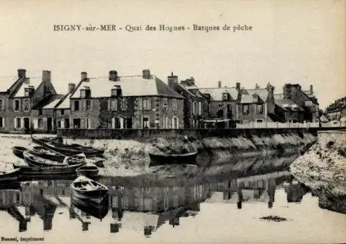 Ak Isigny sur Mer Calvados,Quai des Hogues, Barques de peche