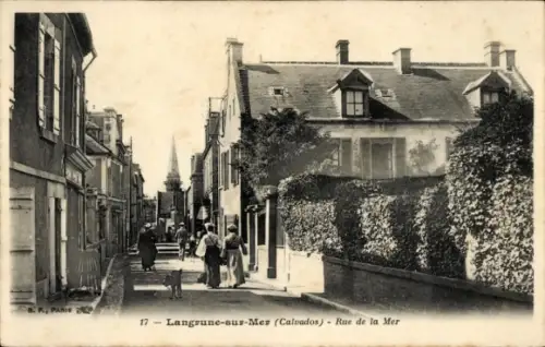 Ak Langrune sur Mer Calvados, Rue de la Mer