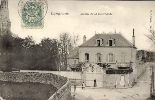 Ak Langrune sur Mer Calvados,  Avenue de la Délivrande, Poststempel, 5 Centimes