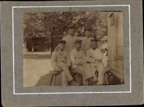 Kabinett Foto Kamenný Újezd Steinkirchen Südböhmen, Deutsche Soldaten in Uniformen