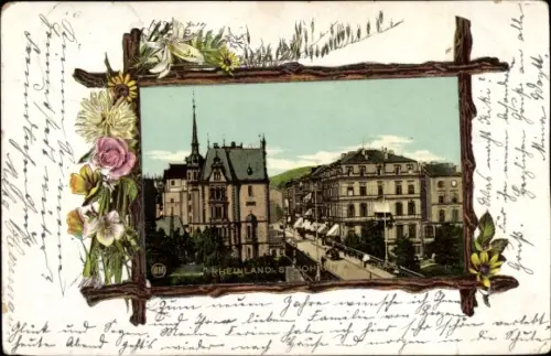 Passepartout Ak St. Johann Saarbrücken im Saarland, Straßenpartie