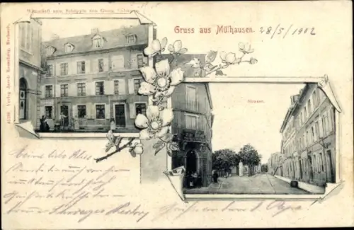 Ak Mulhausen Mühlhausen Elsass Bas Rhin, Gasthof, Hauptstraße