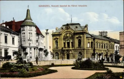 Ak Szabadka Subotica Serbien, Nemzeti Kaszino es Varosi berpalota