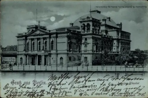 Mondschein Ak Berlin Mitte, Lessing-Theater