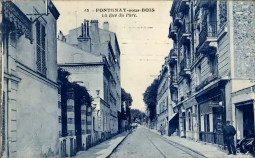 Ak Fontenay sous Bois Val-de-Marne, La Rue du Parc