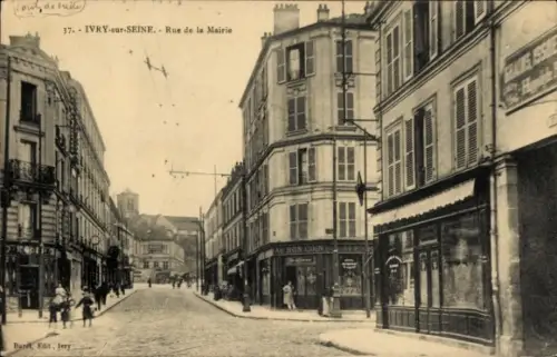 Ak Ivry sur Seine Val-de-Marne, Rue de la Mairie