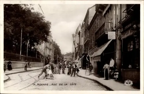 Ak Roanne Loire, Rue de la Cote