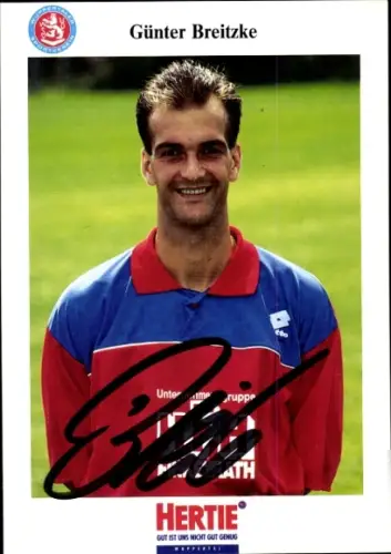 Autogrammkarte Fußballer Günther Breitzke, SV Wuppertal, Autogramm