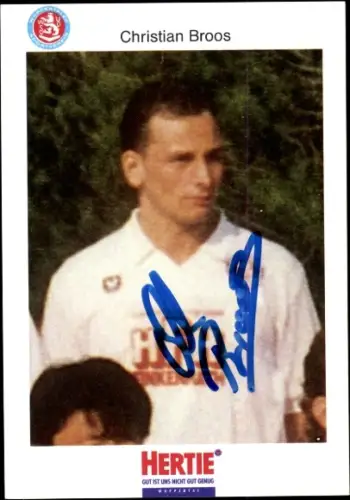 Autogrammkarte Fußballer Christian Broos, SV Wuppertal, Autogramm