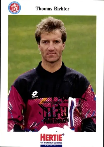 Autogrammkarte Fußballer Thomas Richter, SV Wuppertal, Autogramm