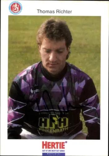 Autogrammkarte Fußballer Thomas Richter, SV Wuppertal, Autogramm