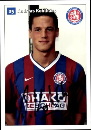 Autogrammkarte Fußballer Andreas Kohlhaas, SV Wuppertal, Autogramm
