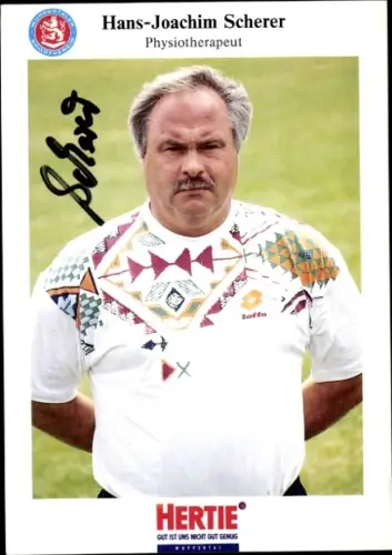 Autogrammkarte Physiotherapeut Hans Joachim Scherer, SV Wuppertal, Autogramm