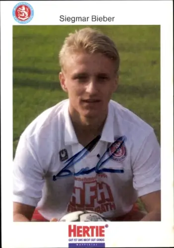 Autogrammkarte Fußballer Siegmar Bieber, SV Wuppertal, Autogramm