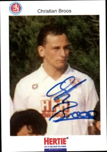 Autogrammkarte Fußballer Christian Broos, SV Wuppertal, Autogramm