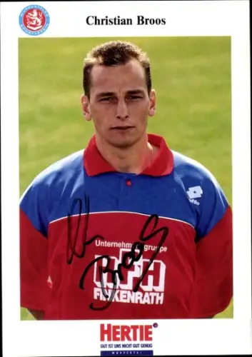 Autogrammkarte Fußballer Christian Broos, SV Wuppertal, Autogramm