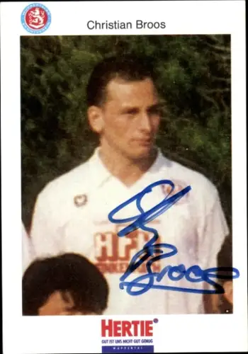 Autogrammkarte Fußballer Christian Broos, SV Wuppertal, Autogramm