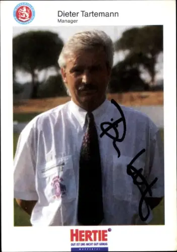Autogrammkarte Manager Dieter Tartemann, SV Wuppertal, Autogramm