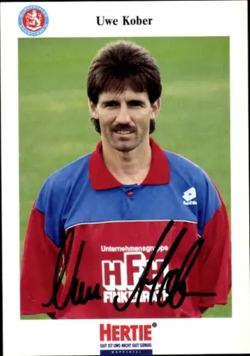 Autogrammkarte Fußballer Uwe Kober, SV Wuppertal, Autogramm