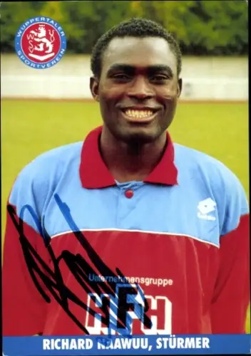 Autogrammkarte Fußballer Richard Naawuu, SV Wuppertal, Autogramm