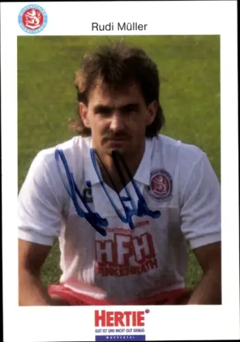 Autogrammkarte Fußballer Rudi Müller, SV Wuppertal, Autogramm
