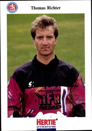 Autogrammkarte Fußballer Thomas Richter, SV Wuppertal, Autogramm