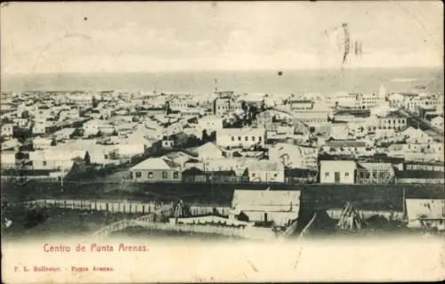 Ak Punta Arenas Chile, Centro de  Stadtansicht, P. L. Ballester, Punta Arenas