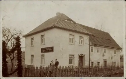 Foto Ak Starbach Nossen in Sachsen, Malergeschäft Paul Jannichen