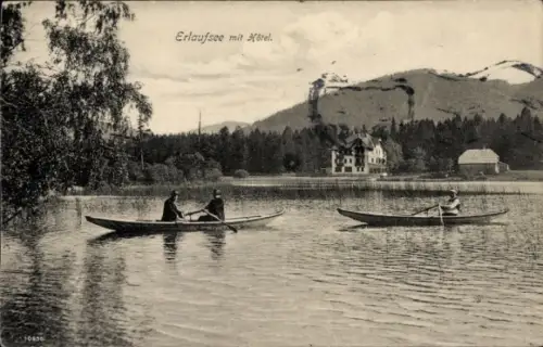Ak Erlaufsee Niederösterreich, See, Ruderboote