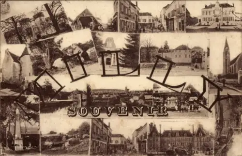 Ak Milly Essonne, Panorama, Denkmal, Karussel, Burg