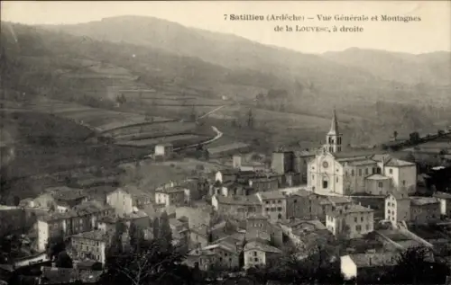 Ak Satillieu Ardèche, Vue générale et Montagnes de la Louvesc