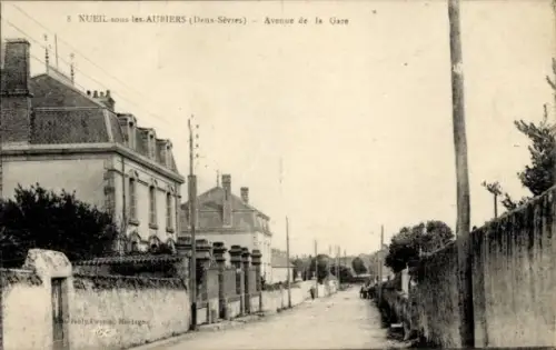 Ak Nueil les Aubiers Caffard, Avenue de la Gare