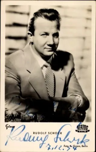 Foto Ak Kammersänger Rudolf Schock, Portrait, Autogramm