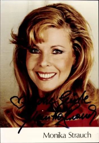 Autogrammkarte Schauspielerin Monika Strauch, Portrait, Autogramm