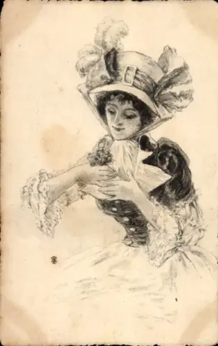 Künstler Ak Elegante Frau, Portrait