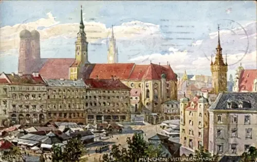 Künstler Ak Wagner, Richard, München, Viktualienmarkt