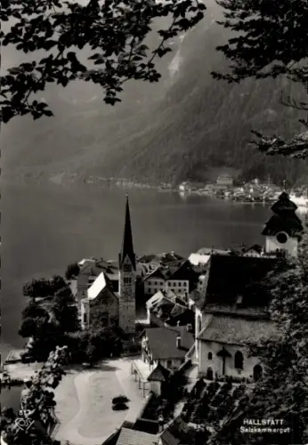 Ak Hallstatt im Salzkammergut Oberösterreich, HALLSTATT, Salzkammergut, See, Kirche, Berge