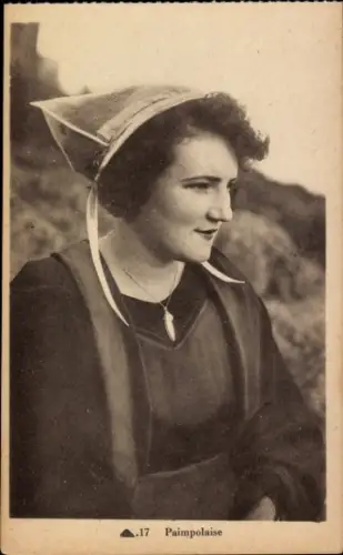 Ak Paimpol Côtes d’Armor, Frau mit Trachtenhaube