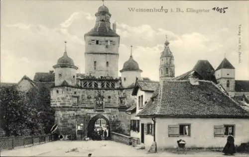 Ak Wissembourg Weissenburg Weißenburg Elsass Bas Rhin, Ellingertor,  Stadtansicht, Verlag von Fr.